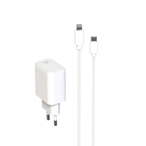 CHARGEUR SECTEUR USB-C PD 20W + CABLE USB-C VERS LIGHTNING 1.5M - 4