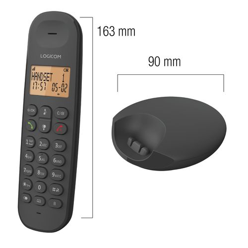 TELEPHONE DECT ILOA 155T SOLO 1 POSTE - MAINS LIBRES + RÉPONDEUR - NOIR - LOGICOM - 3