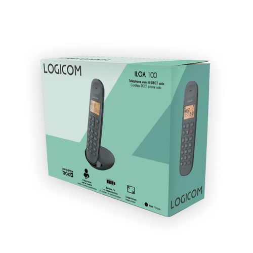 TELEPHONE DECT ILOA 250 DUO 2 POSTES - MAINS LIBRES - NOIR - LOGICOM - 5