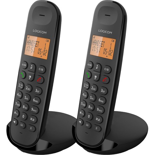 TELEPHONE DECT ILOA 255T DUO 2 POSTES - MAINS LIBRES + RÉPONDEUR - NOIR - LOGICOM - 1