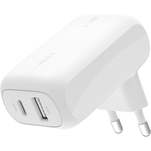 CHARGEUR SECTEUR 42W DOUBLE USB BLANC - 1