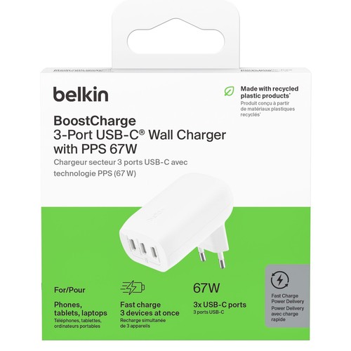 CHARGEUR SECTEUR 3 USBC 67W BLANC - 6