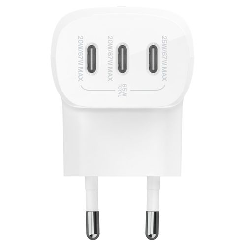 CHARGEUR SECTEUR  3 USBC 67W  BLANC - 2