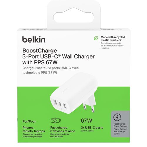 CHARGEUR SECTEUR  3 USBC 67W  BLANC - 6