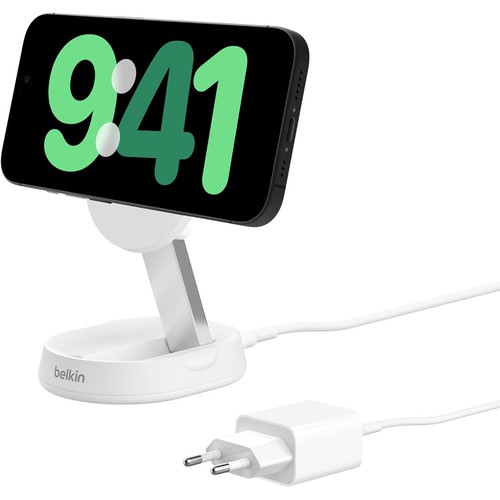 STATION DE RECHARGE RETRACTABLE AVEC INDUCTION Qi2 15W POUR IPHONE - BLANC - BELKIN - 1