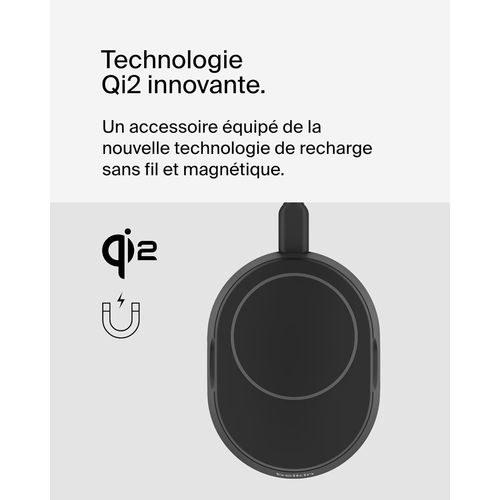 STATION DE RECHARGE RETRACTABLE AVEC INDUCTION  Qi2 15W POUR IPHONE - NOIR - BELKIN - 6