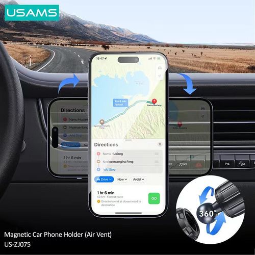 SUPPORT VOITURE UNIVERSEL MAGNETIQUE MAGSAFE - AVEC FIXATION GRILLE - USAMS - 3