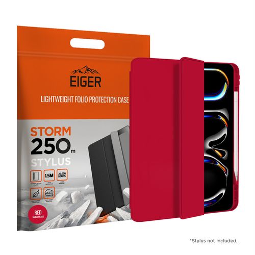 ETUI FOLIO ROUGE  RENFORCÉ POUR APPLE IPAD AIR 13 (24 -25) / PRO 12.9 (18 - 23) - EIGER® - 2