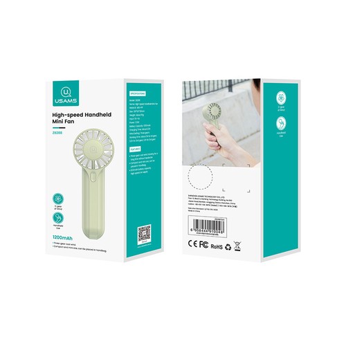 MINI-VENTILATEUR DE POCHE - 3 VITESSES - 1200 MAH - BLANC - USAMS - 5