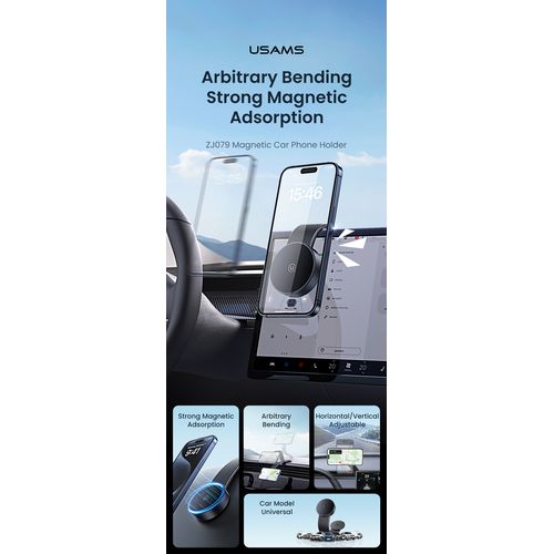 SUPPORT VOITURE UNIVERSEL MAGNETIQUE MAGSAFE - AVEC FIXATION FLEXIBLE AUTOCOLLANTE - 5