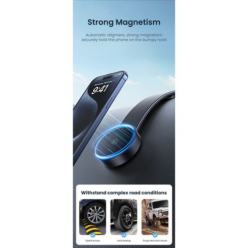 SUPPORT VOITURE UNIVERSEL MAGNETIQUE MAGSAFE - AVEC FIXATION FLEXIBLE AUTOCOLLANTE - 7