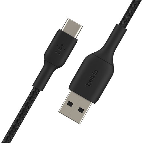 CABLE CHARGE USB VERS USB-C 1M - RENFORCÉ ET TRESSÉ NOIR - BELKIN - 1