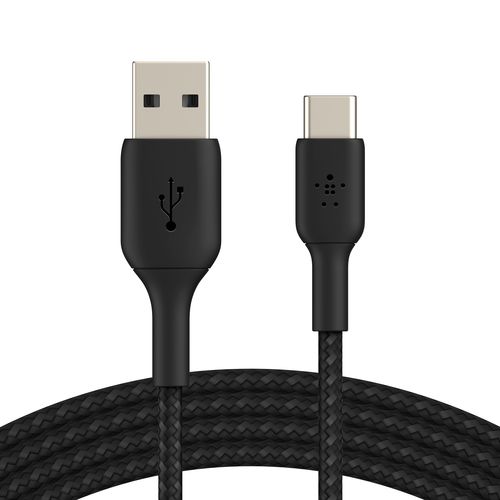 CABLE  CHARGE  USB VERS USB-C 1M - RENFORCÉ ET TRESSÉ NOIR - BELKIN - 2