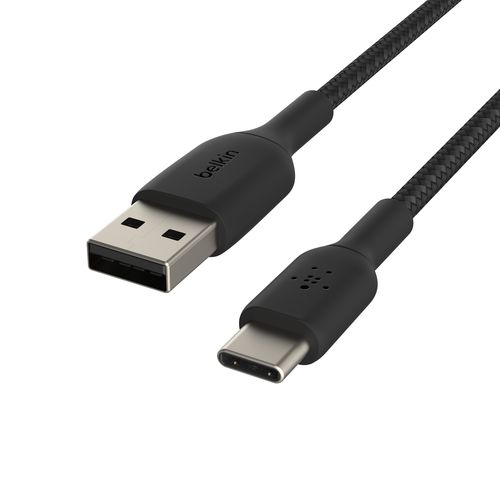 CABLE  CHARGE  USB VERS USB-C 1M - RENFORCÉ ET TRESSÉ NOIR - BELKIN - 3