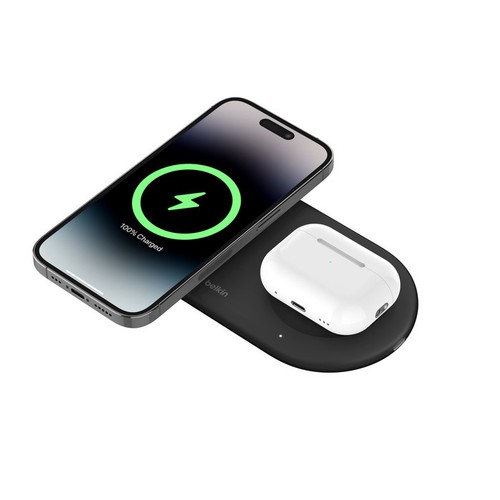 STATION DE RECHARGE 2-EN-1 AVEC INDUCTION Qi2 15W POUR IPHONE / AIRPODS - 1