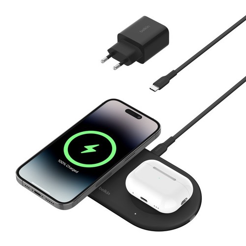 STATION DE RECHARGE 2-EN-1 AVEC INDUCTION Qi2 15W POUR IPHONE / AIRPODS - 5