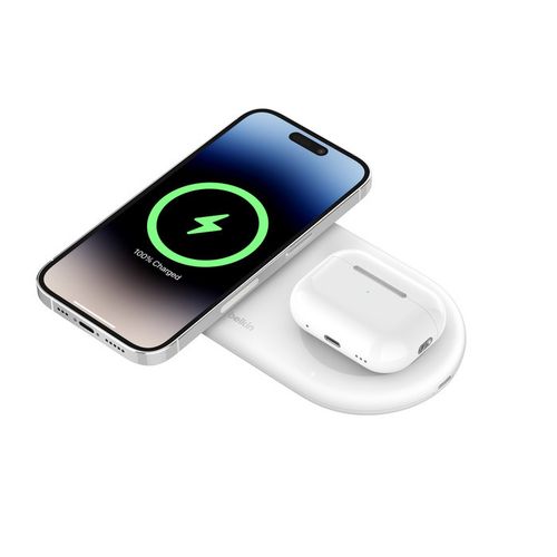 STATION DE RECHARGE 2-EN-1 AVEC INDUCTION Qi2 15W POUR IPHONE / AIRPODS - 1
