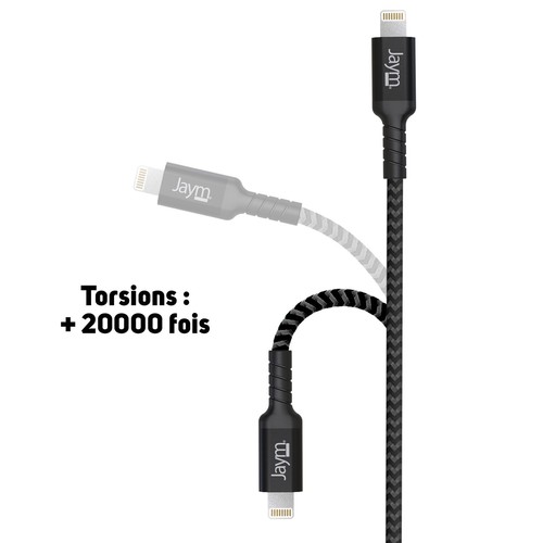 CABLE 3-EN-1 RENFORCÉ USB-C VERS DOUBLE USB-C PD 3.0 (60W) / LIGHTNING PD (27W) - 7