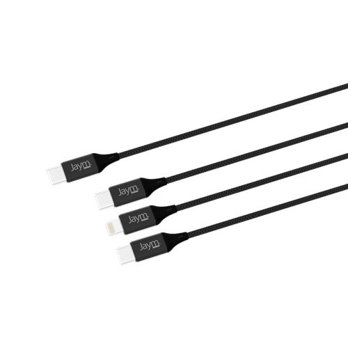 CABLE  3-EN-1 RENFORCÉ USB-C VERS DOUBLE USB-C PD 3.0 (60W) / LIGHTNING PD (27W) - 5