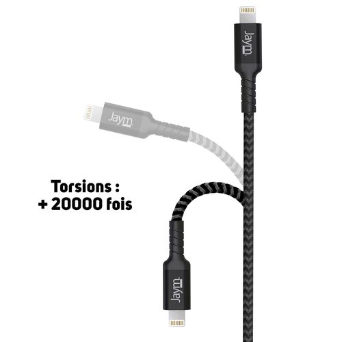 CABLE  3-EN-1 RENFORCÉ USB-C VERS DOUBLE USB-C PD 3.0 (60W) / LIGHTNING PD (27W) - 7