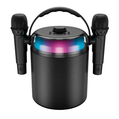 ENCEINTE BLUETOOTH 120W - KARAOKÉ 2 MICROS SANS FIL - EFFETS LUMINEUX - NOIR - 1