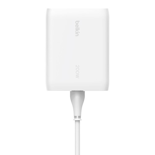 CHARGEUR SECTEUR ULTRA RAPIDE *GAN* 200W PD ET PPS 4 PORTS USB-C - BLANC - BELKIN - 4