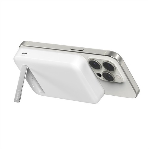 BATTERIE DE SECOURS INDUCTION 8.000 MAH MAGSAFE FONCTION STAND - BLANCHE - 1