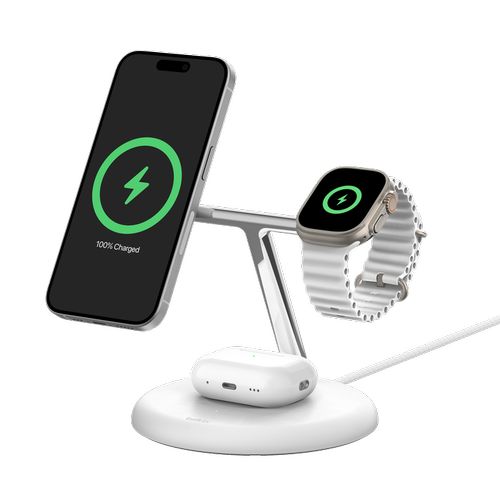 STATION DE RECHARGE 3-EN-1 AVEC INDUCTION  Qi2 15W POUR IPHONE / AIRPODS - 4