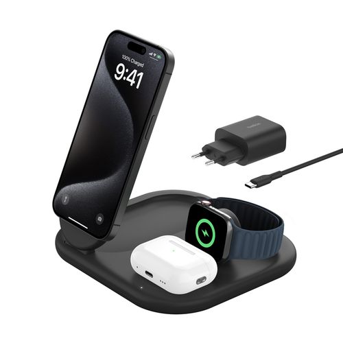 STATION DE RECHARGE RETRACTABLE 3-EN-1 AVEC INDUCTION POUR IPHONE / AIRPODS / WATCH - 4