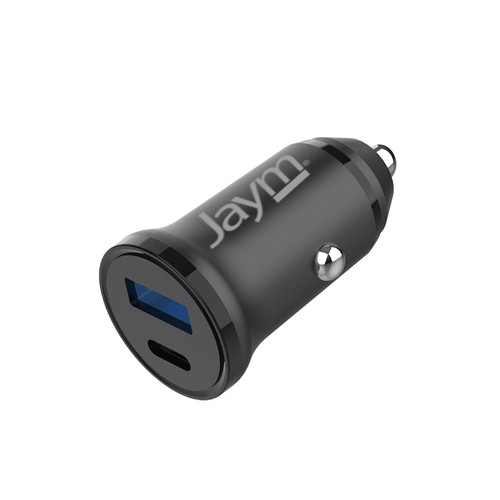 CHARGEUR VOITURE COMPACT ET RAPIDE DOUBLE USB : USB-A 18W QC + USB-C 30W PD - JAYM® - 1