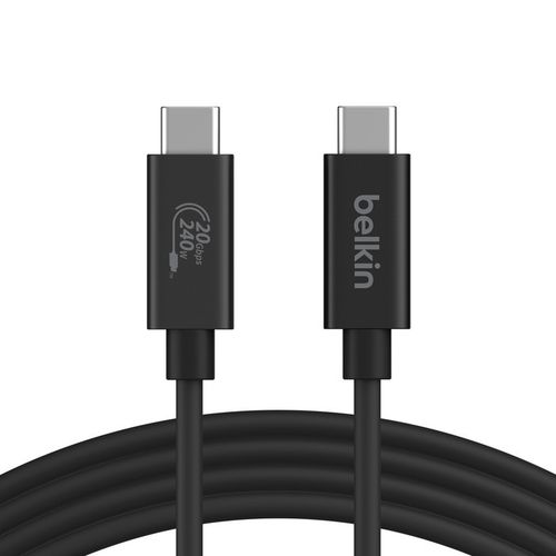 CABLE CHARGE USB-C VERS USB-C - USB 4.0 (20 Gbits/s) / PD 3.0 (240W) / 4K - 2M - NOIR - BELKIN - 1