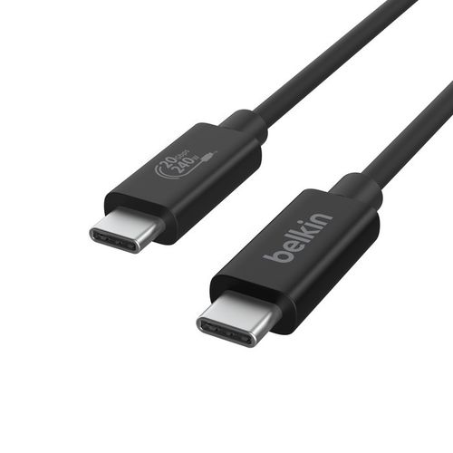 CABLE CHARGE  USB-C VERS USB-C - USB 4.0 (20 Gbits/s) / PD 3.0 (240W) / 4K - 2M - NOIR - BELKIN - 2