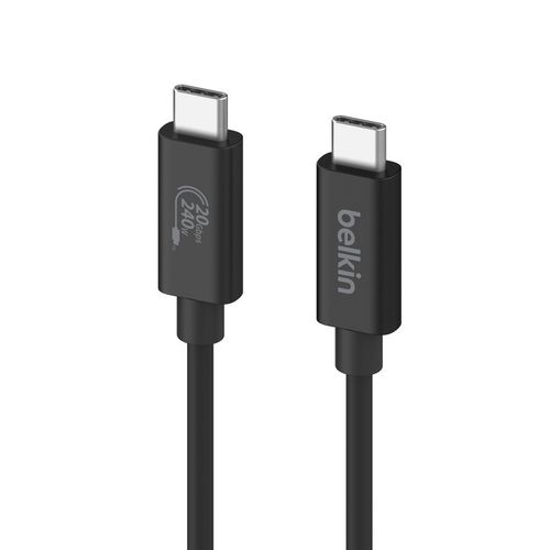 CABLE CHARGE  USB-C VERS USB-C - USB 4.0 (20 Gbits/s) / PD 3.0 (240W) / 4K - 2M - NOIR - BELKIN - 3