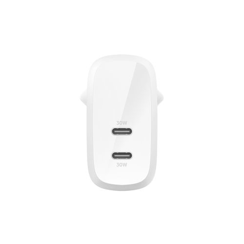CHARGEUR SECTEUR  DOUBLE USBC 60W  BLANC - 2
