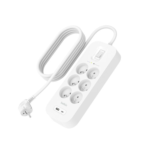 PRISE PARAFOUDRE 6 PRISES + 1 USB-A + 1 USB-C PD - BELKIN - 1