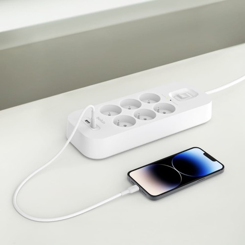 PRISE PARAFOUDRE 6 PRISES + 1 USB-A + 1 USB-C PD - BELKIN - 4
