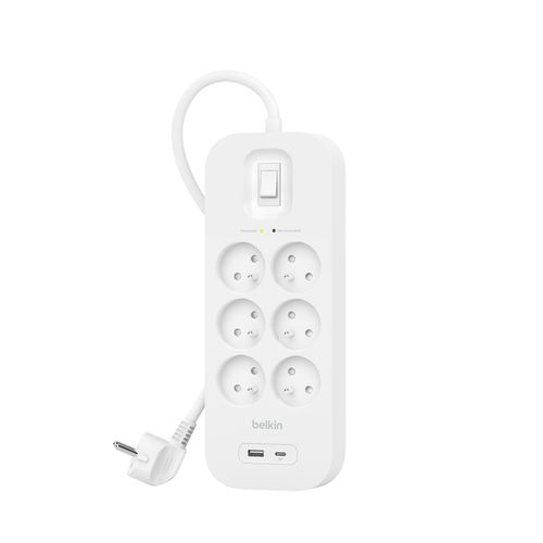PRISE PARAFOUDRE 6 PRISES + 1 USB-A + 1 USB-C PD - BELKIN - 5