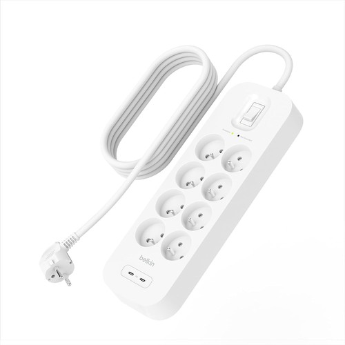 PRISE PARAFOUDRE 8 PRISES + 1 USB-A + 1 USB-C PD - BELKIN - 1