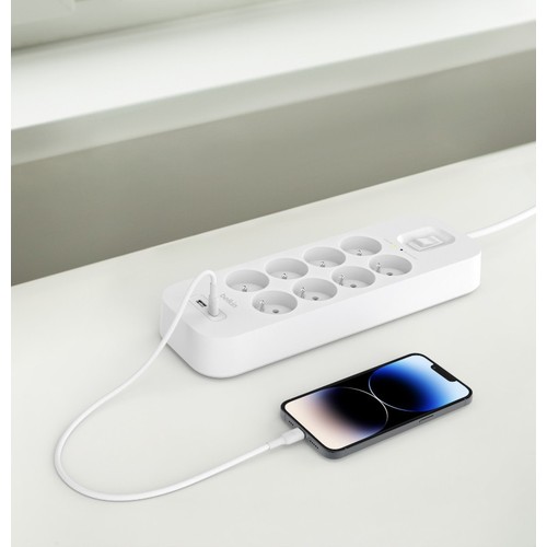 PRISE PARAFOUDRE 8 PRISES + 1 USB-A + 1 USB-C PD - BELKIN - 4