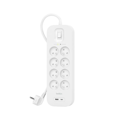 PRISE PARAFOUDRE 8 PRISES + 1 USB-A + 1 USB-C PD - BELKIN - 5