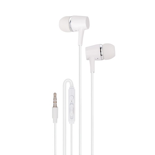 ECOUTEURS INTRA-AURICULAIRES JACK 3,5MM + TELECOMMANDE + MICRO BLANC - 1
