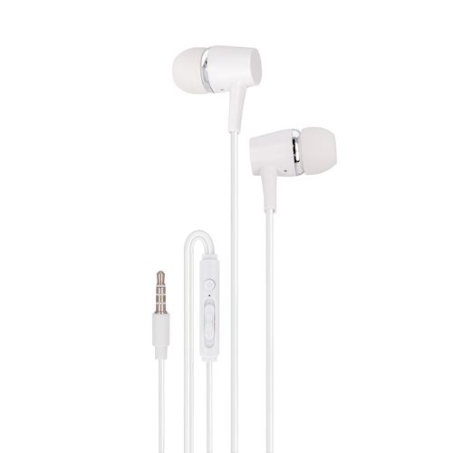 ECOUTEURS INTRA-AURICULAIRES JACK 3,5MM + TELECOMMANDE + MICRO BLANC - 1