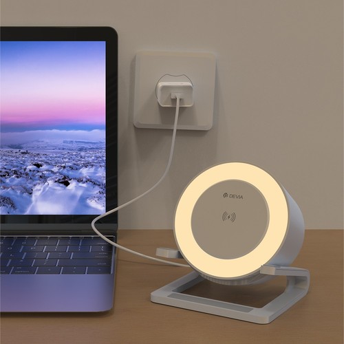 ENCEINTE DE BUREAU BLUETOOTH 5W + STATION DE RECHARGE INDUCTION 15W + LAMPE DE NUIT + EFFETS LUMINEUX - DEVIA - 4