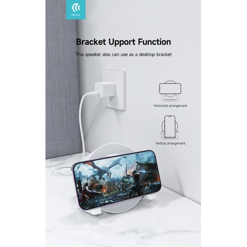 ENCEINTE DE BUREAU BLUETOOTH 5W + STATION DE RECHARGE INDUCTION 15W + LAMPE DE NUIT + EFFETS LUMINEUX - DEVIA - 12