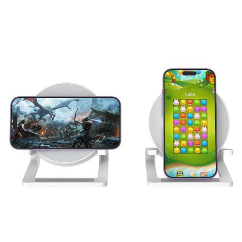 ENCEINTE DE BUREAU BLUETOOTH 5W + STATION DE RECHARGE INDUCTION 15W + LAMPE DE NUIT + EFFETS LUMINEUX - DEVIA - 2