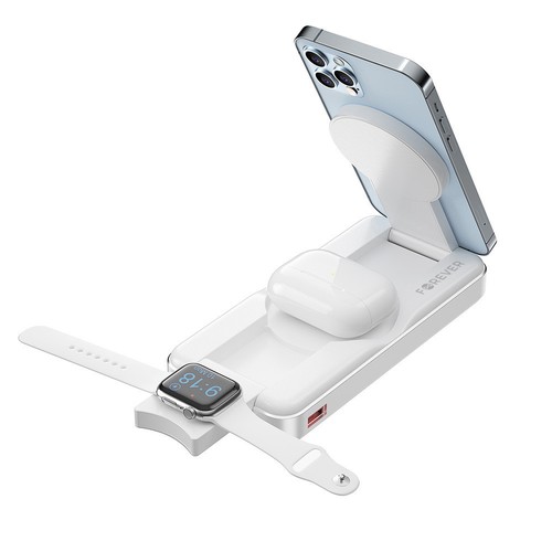 BATTERIE DE SECOURS 10 000 MAH 3-EN-1 WATCH + AIRPODS - BLANCHE - 3