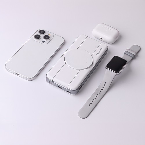 BATTERIE DE SECOURS 10 000 MAH 3-EN-1 WATCH + AIRPODS - BLANCHE - 12