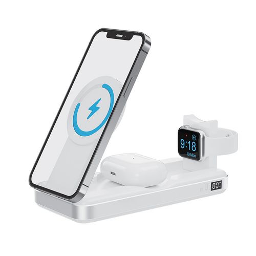 BATTERIE DE SECOURS 10 000 MAH 3-EN-1 WATCH + AIRPODS - BLANCHE - 1