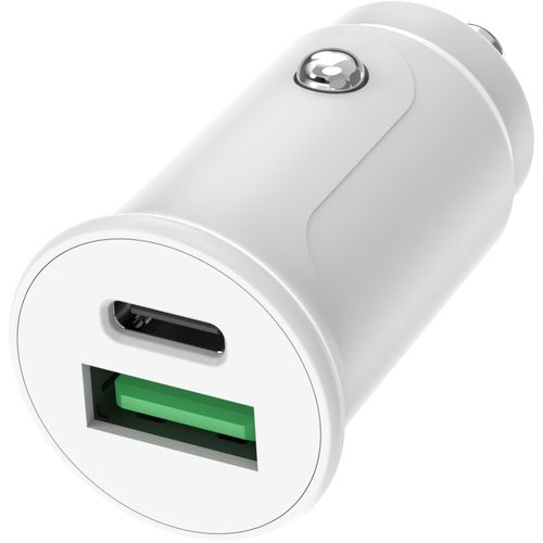 CHARGEUR VOITURE DOUBLE USB : USB-A 12W + USB-C 30W PD - BLANC - 2