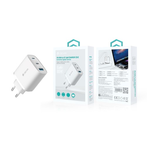 CHARGEUR SECTEUR GAN USBC 65W BLANC - 2